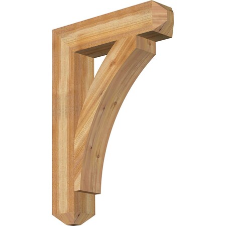 Ekena Millwork Thorton Craftsman Rough Sawn Bracket, Western Red Cedar, 6"W x 28"D x 40"H BKT06X28X40THR04RWR